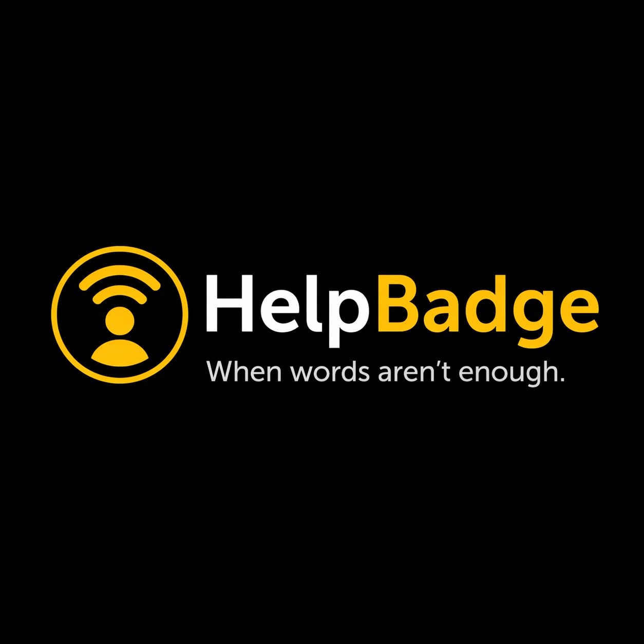 HelpBadge logo - When words aren't enough