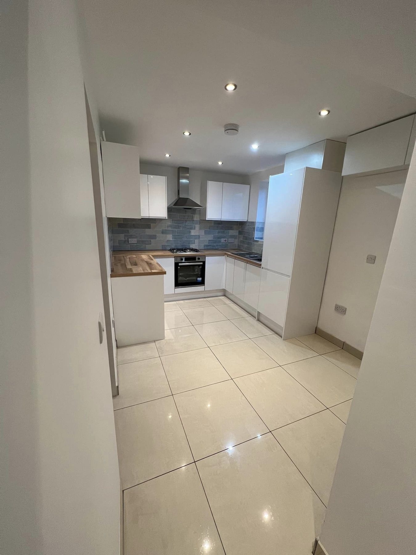 Finished kitchen and open area