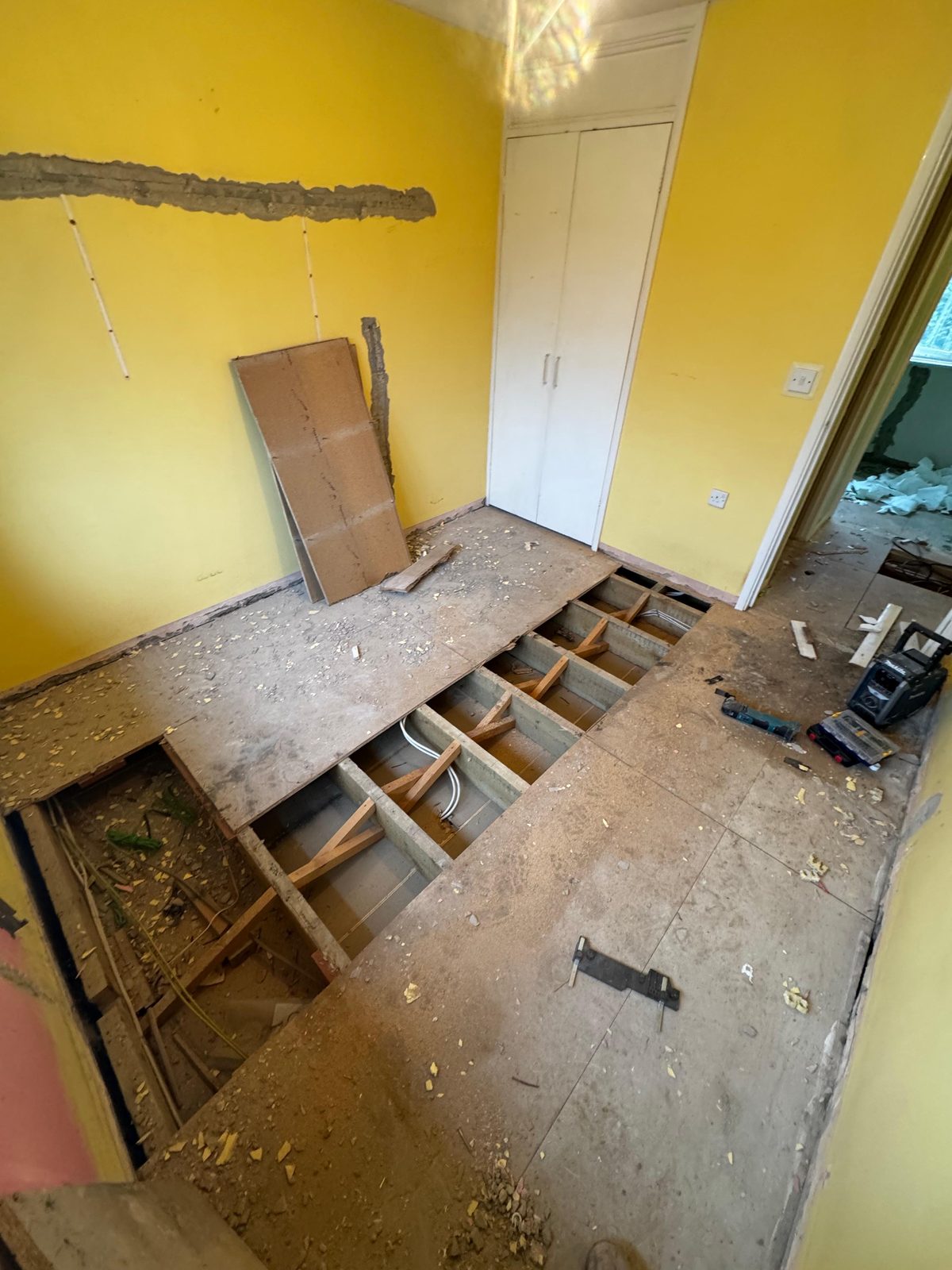 Floor preparation during refurbishment
